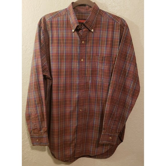 Austin Reed London Men’s Long-Sleeve Button Down Plaid Shirt Sz Medium - Picture 1 of 8